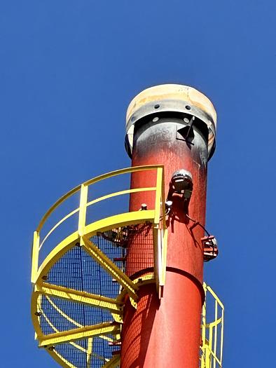 Used Questor 250 MMBtu Hr Guyed 48 X 165 Flare Stack Incinerator For used-questor-250-mmbtu-hr-guyed-48-x-165-flare-stack-incinerator-for