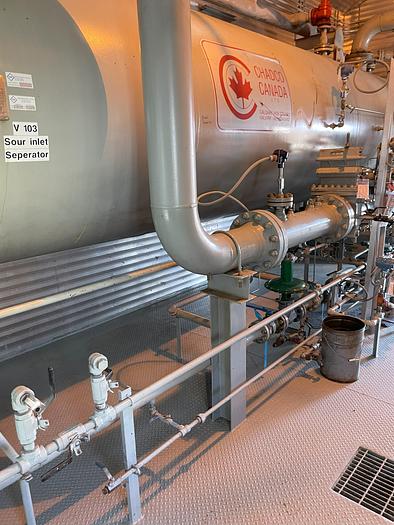 Used 60" x 24' 720 PSI Sour Horizontal 3 Phase Separator Package