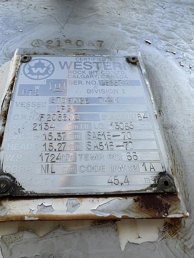 Used 12,000 Gallon 250 PSI LPG Storage Bullet