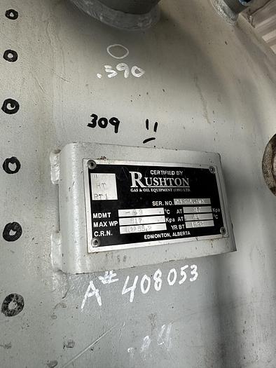 Used 8' x 25' Horizontal 75 PSI Rushton Free Water Knock Out