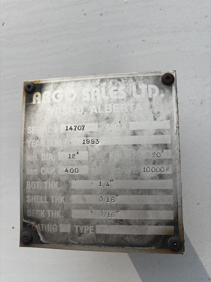 Refurbished 400 BBL Single Wall Reconditioned Tank #16224