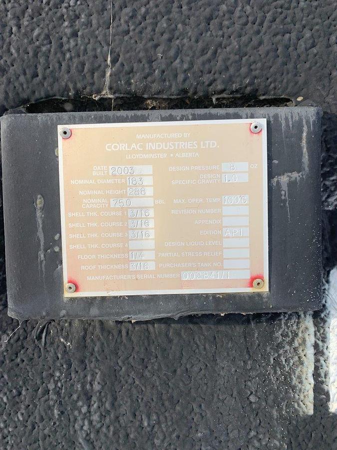Used 750 BBL Insulated Heated Tank - 15702