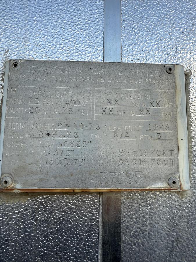 Refurbished 10' x 40' 75 PSI Horizontal Treater - 15858