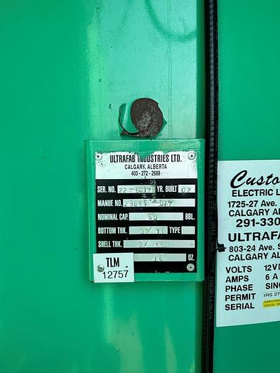 Used 50 BBL Double Wall Heated Internally Coated Tank