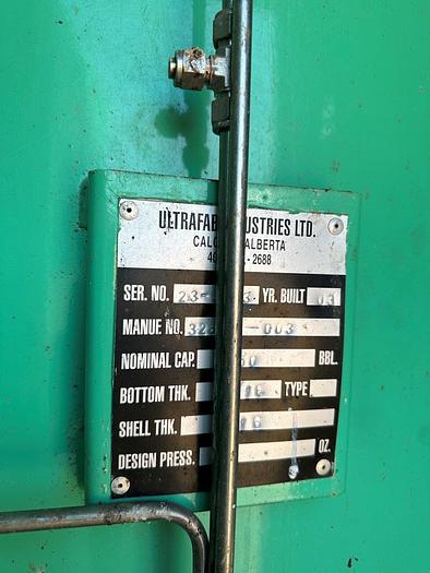 Used 50 BBL Double Wall Heated Internally Coated Tank