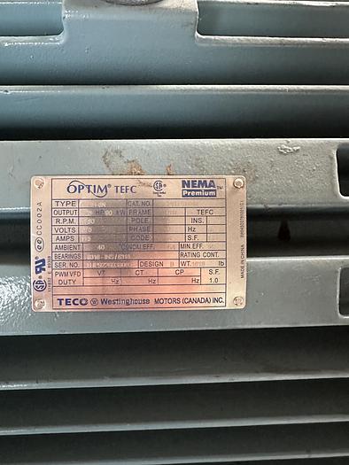 100HP New SOUR VRU Teco Driver with 2 Ro-Flo Compressors - 15623