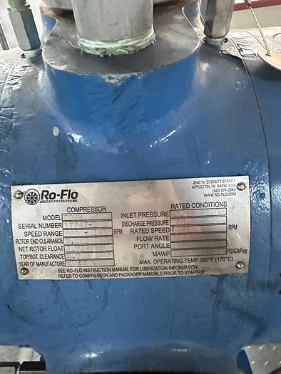 100HP New SOUR VRU Teco Driver with 2 Ro-Flo Compressors - 15623