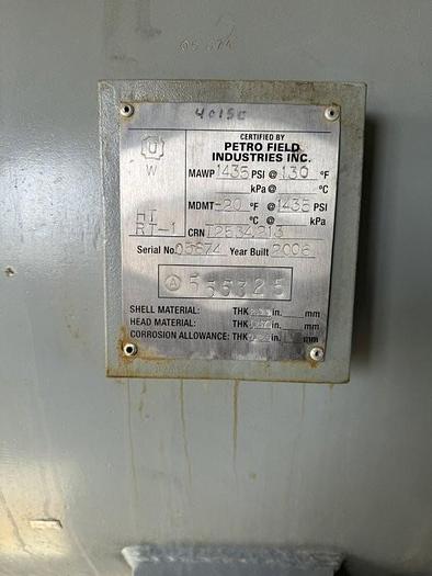 Used 48” x 15’ 1435 PSI Horizontal Separator Package