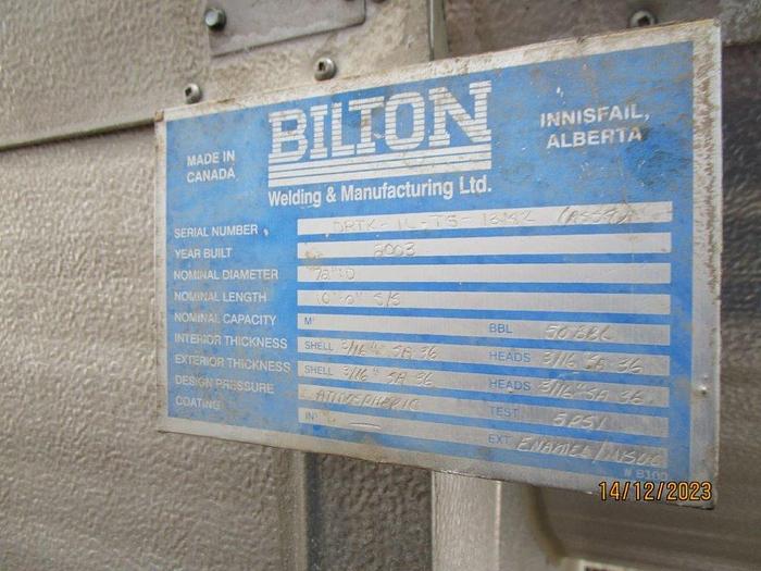 Used 50 BBL DW 14.9 PSI FKOD