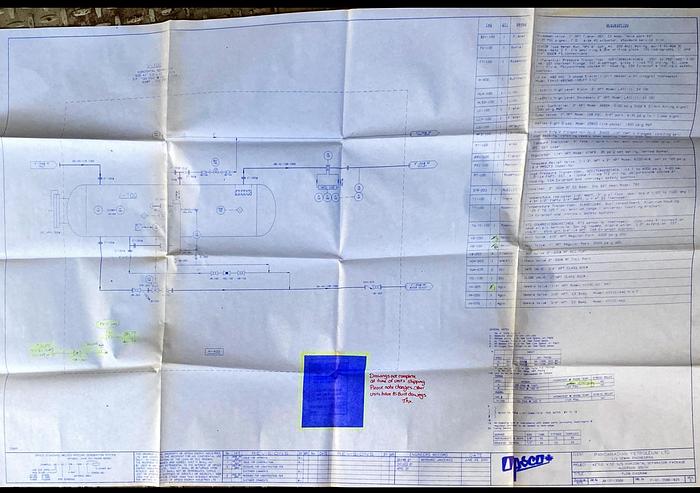 Used 42" x 12' 720 PSI Sweet Horizontal Separator Package