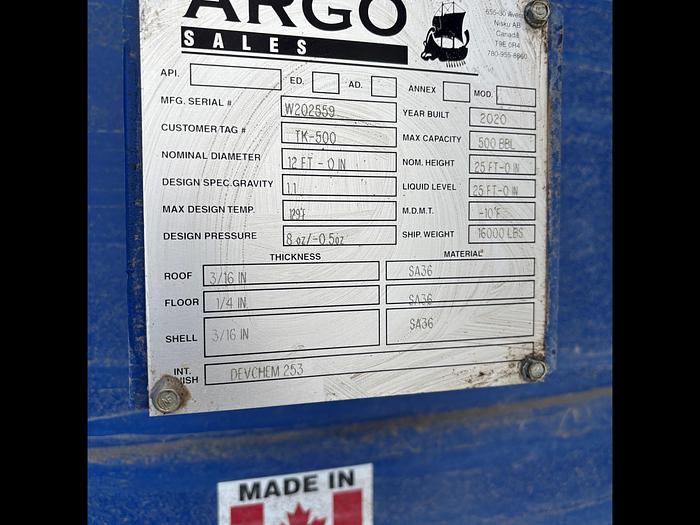 500 BBL Internally Coated