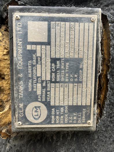 Used 400 BBL Heated and Insulated Tank