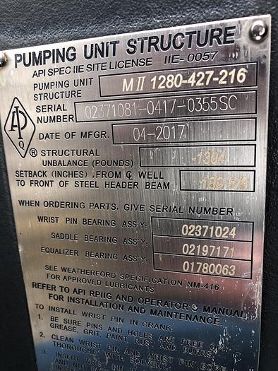 Used 1280-427-213 Weatherford Maximizer II Pumpjack