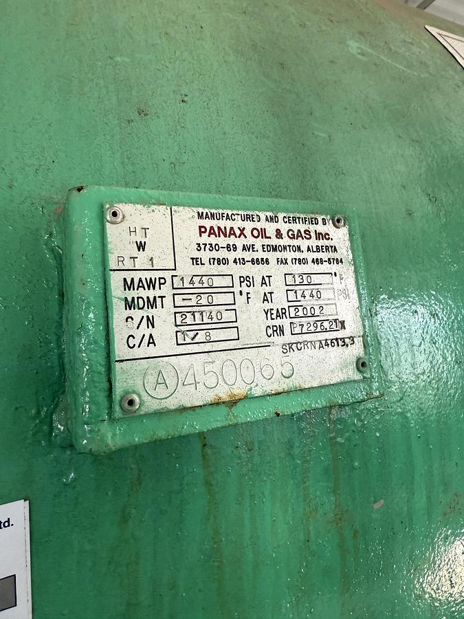 Used 60" x 20' 1440 PSI Sour Horizontal Separator Package