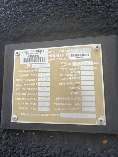 Used 2007 TBD 1000 BBL