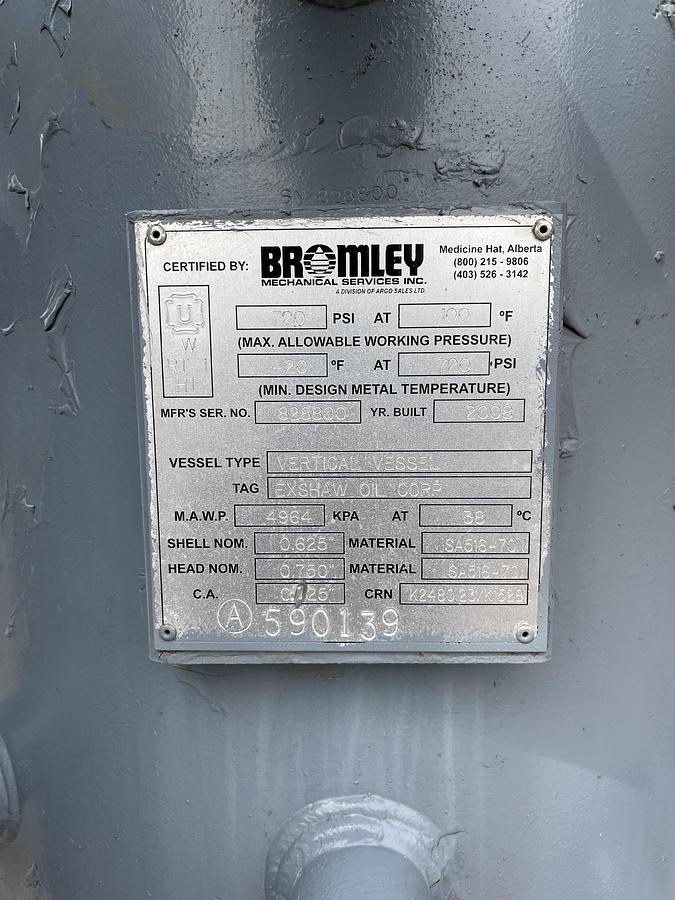 24" 720 PSI Vertical AB Sour Separator 8 Well Header Package