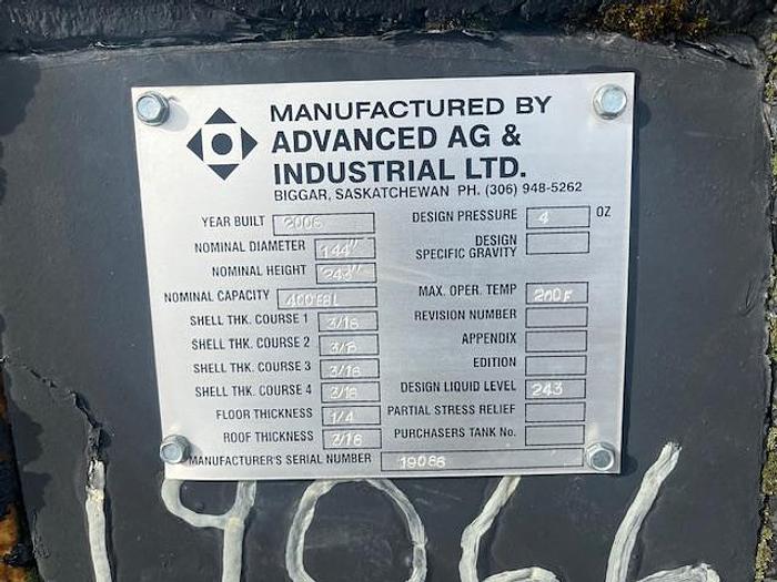 Used 400 BBL Double Wall Tank