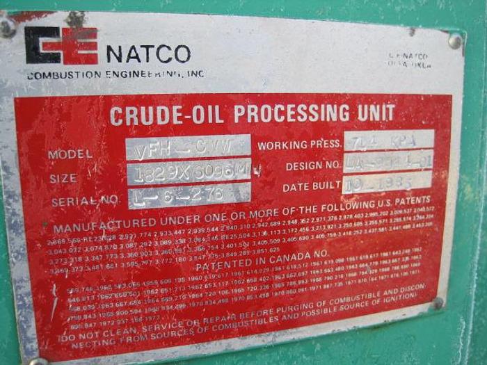 Used 6' x 20' 100 PSI Horizontal Electrostatic Internally Coated Treater