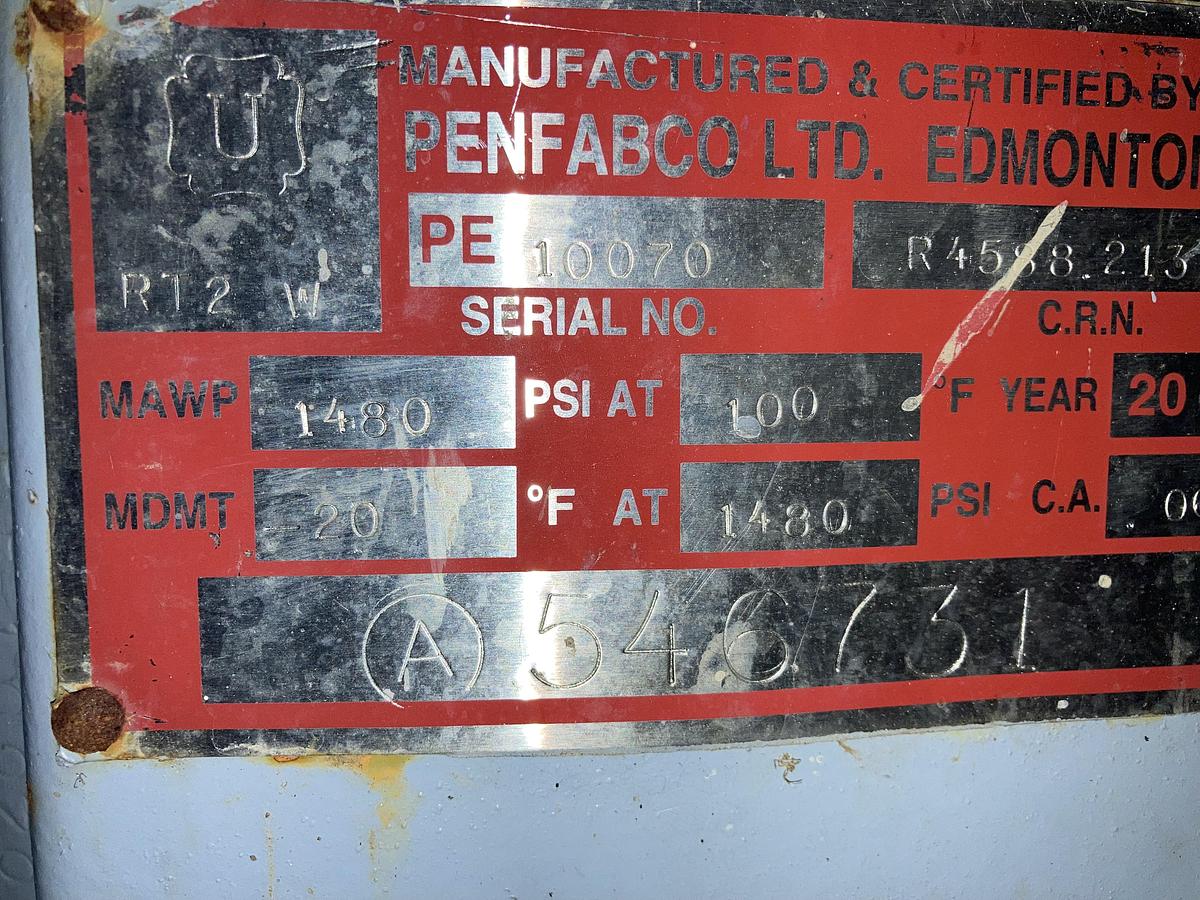 Used 16" 1440 PSI Vertical 3 Phase Separator with Integral 100 Barrel DW Tank