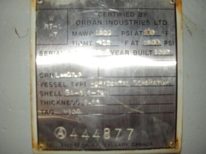 Used 42” x 16’ 1800# SOUR Orban 3 Phase Horizontal Separator Package