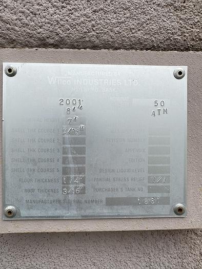 Used 50 Bbl Single Wall 8' D x 7" High Tank with Enclosure