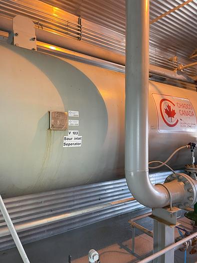 Used 60" x 24' 720 PSI Sour Horizontal 3 Phase Separator Package