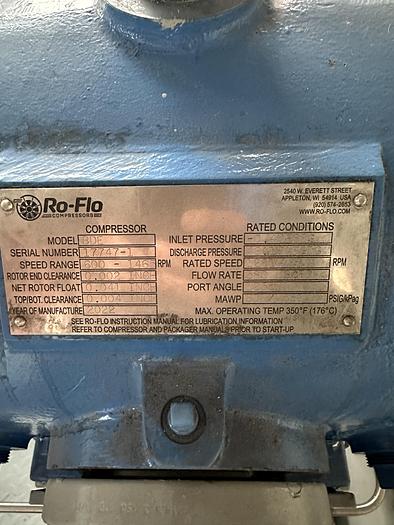 100HP New SOUR VRU Teco Driver with 2 Ro-Flo Compressors - 15623