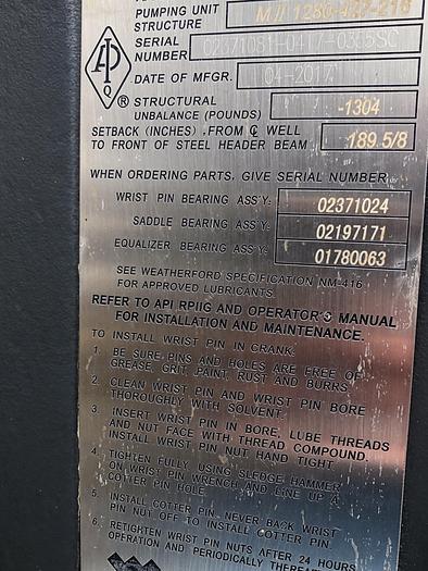 Used 1280-427-213 Weatherford Maximizer II Pumpjack