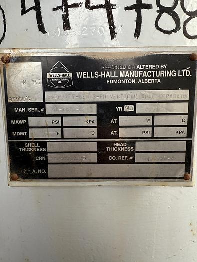 Used 24" 1440 PSI Vertical Sour Separator Package