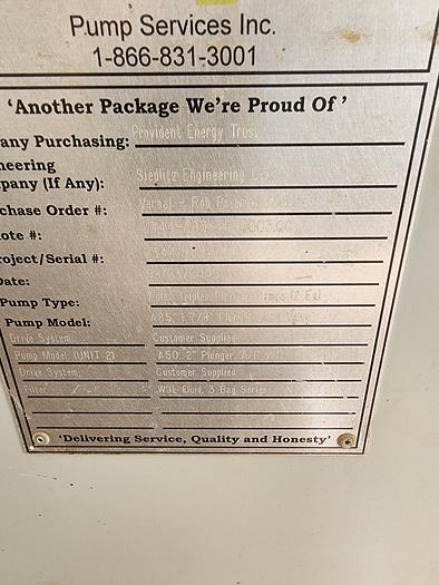 Used Dual Triplex Plunger Pump Package