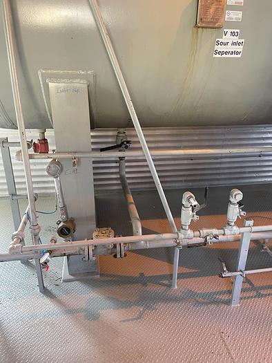 Used 60" x 24' 720 PSI Sour Horizontal 3 Phase Separator Package