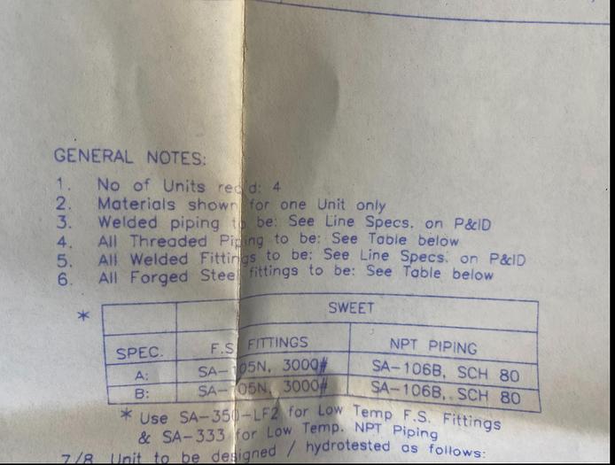 Used 42" x 12' 720 PSI Sweet Horizontal Separator Package