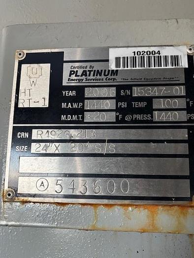 Used 24" x 20' 1440 PSI Sweetening Package