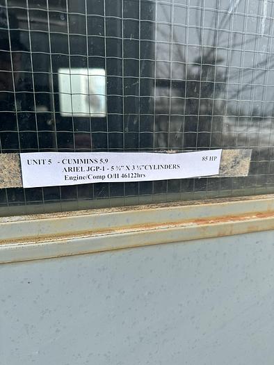 Used 85 HP Ariel JGP-1/Cummins Reciprocating Compressor