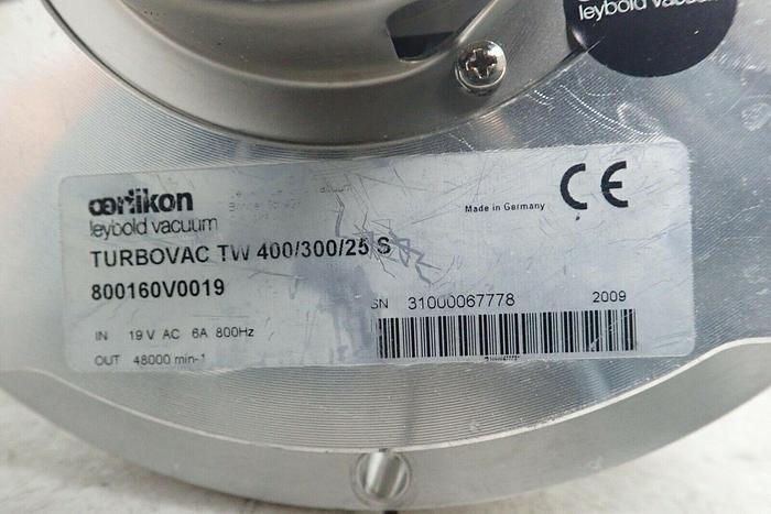 Used Oerlikon Leybold Vacuum Pump TURBOVAC TW 400/300/25/S Turbo Pump