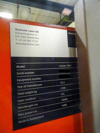 Used 2011 BYSTRONIC Bystar 3015 4.4KW