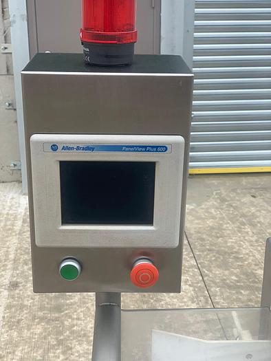 Used Safeline Mettler-Toledo Metal Detector with push-arm reject (runs Left to Right)