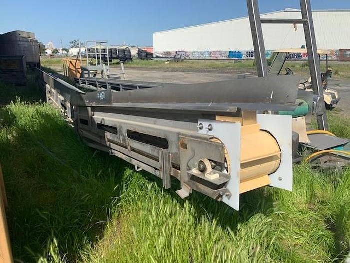 Used 12" Wide x 39.5' Cleated Sanitary Incline Conveyor