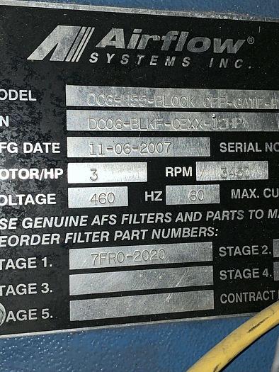 Used 2007 AIRFLOW SYSTEMS, Electrostatic Dust Collector Model: DC6-H55-BLOCK-OFF GATE-PG10-EXTHE