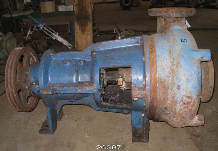 Used Goulds HS Goulds Pump, Hs, 4X4X12, 10" Diameter Impeller, Cast Iron Casing, Cast Iron Impeller, Cast Iron Stuffing Box, Packing, 500 Gpm, 38 Feet Head, 1180 Rpm #26397