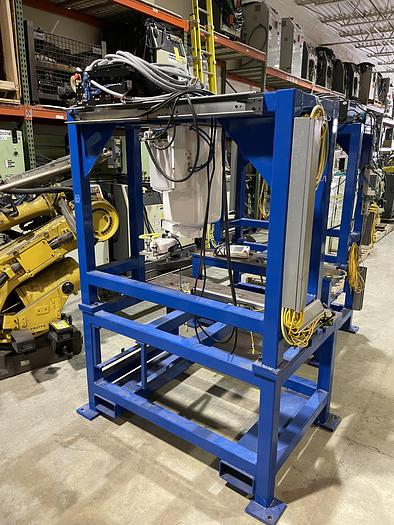 Used NACHI EZ03 INVERTED 4 AXIS SCARA ROBOT MOUNTED IN FABRICATED STAND WITH CONTROLLER