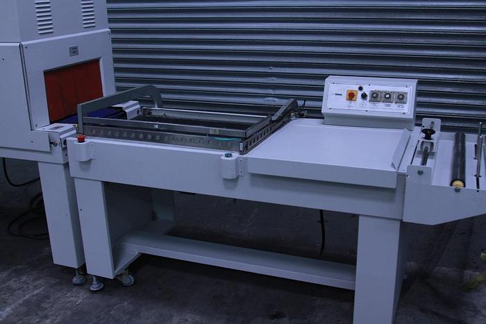 Used Pneumatic Semi Automatic L Sealer and Heat Tunnel