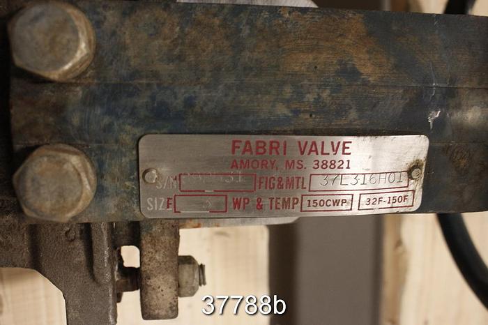 Used Fabri 3" Hand Operated Knife Gate Valve #37788