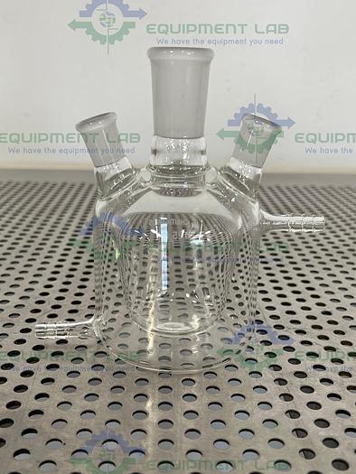 Used Chemglass 125 mL European Style 3-Neck Taper Jacketed Flask 24/40, 14/20