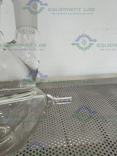 Used Chemglass 500 mL Half Jacketed Flask 29/42, 24/40 w/ Chem Drain Valve