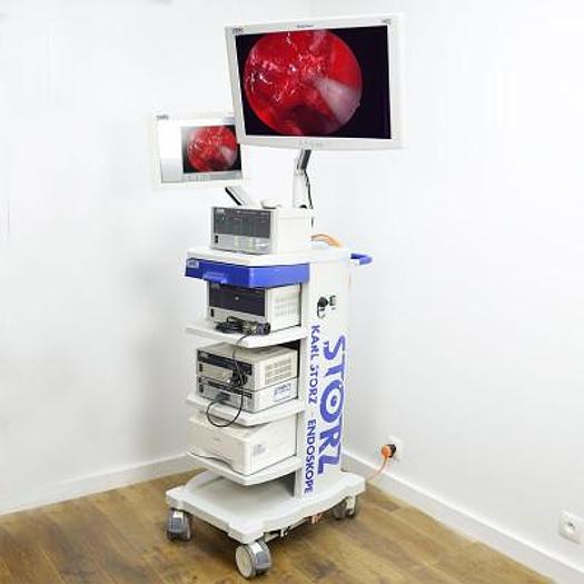 D'occasion COLONNE DE COELIOCHIRURGIE KARL STORZ AVEC 2 MONITEURS STORZ ECRAN PLAT