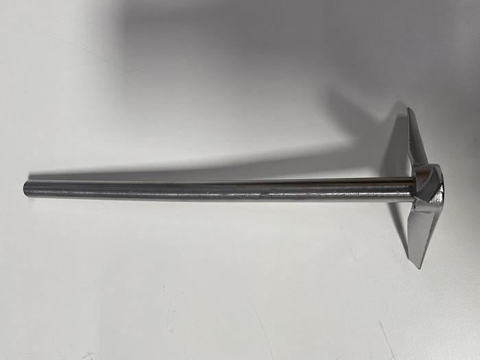 Used 10" L Stainless Steel Impeller Rod w/ 1/2" Diameter Shaft & 3 1/4" Impeller