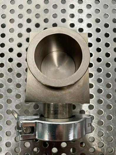 Used Stainless Steel Vacuum Pump Elbow Reducer KF-25 to KF-40 Fitting