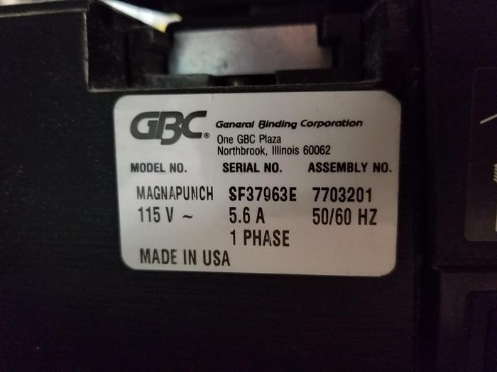 Used GBC Magna Punch Video