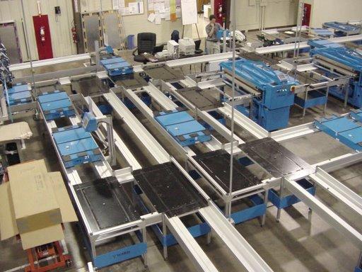 Used 15 Ton WARD Up-Acting Pneumatic Lamination Press; 24" x 54" Bed; Heated Platens; Mfg. 2000